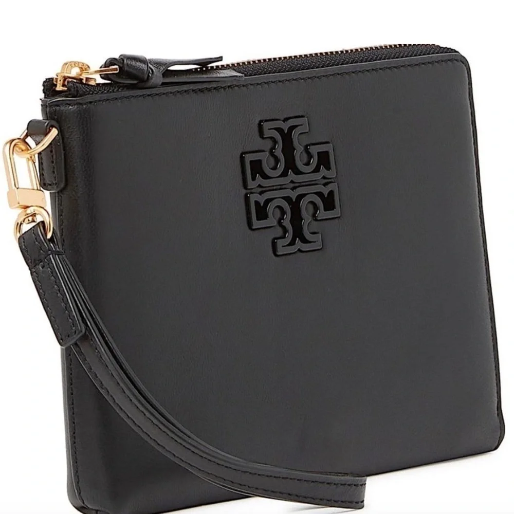 Tory Burch Lily Large Zip Pouch Wallet Black on Black
